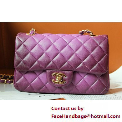 Chanel Gradient Lambskin & Gold-Tone Metal Small Classic Flap Handbag Purple 2025